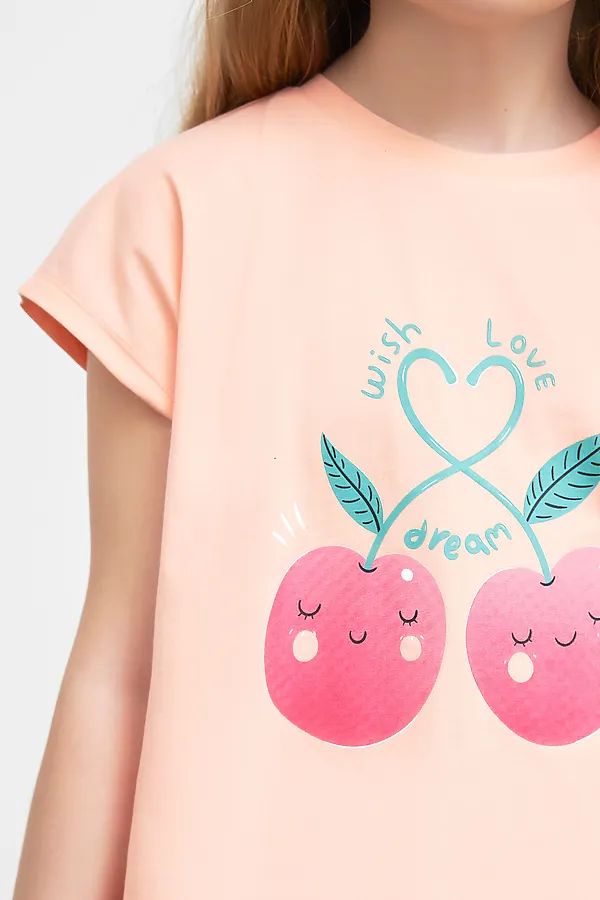 Комплект (джемпер, шорты) MARK FORMELLE, персик +розовый +печать - фото 2