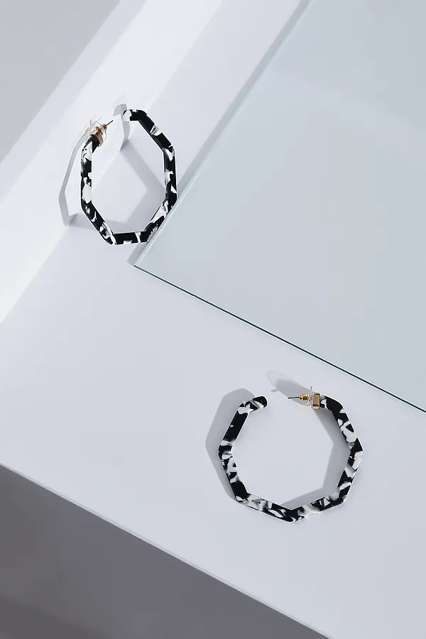 Серьги  Nothing Shop, белый, черный, золотистый - фото 2