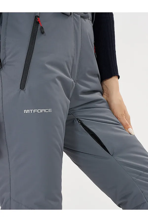 Брюки горнолыжные женские серого цвета MTFORCE, серый - фото 2