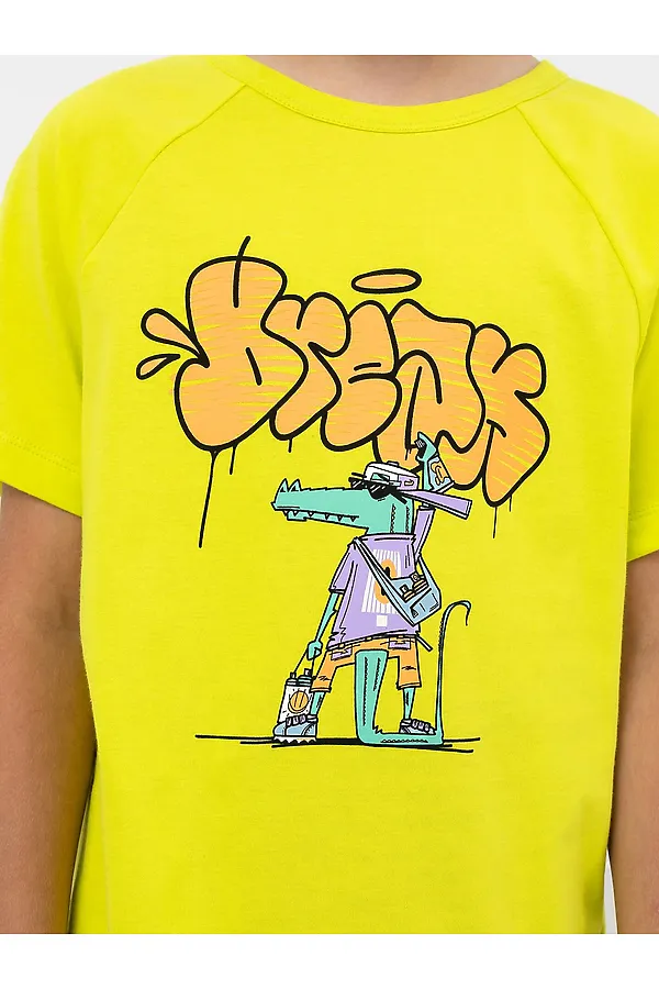 Пижама (футболка, брюки) MARK FORMELLE, салатовый неон +черно-белая полоска - фото 2