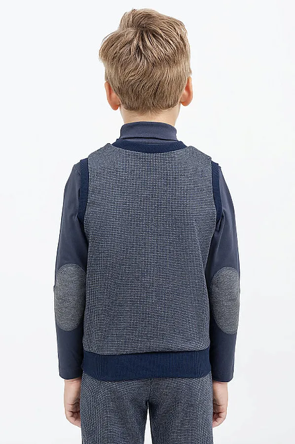 Жилет MARK FORMELLE, серая точка на т.синем - фото 2