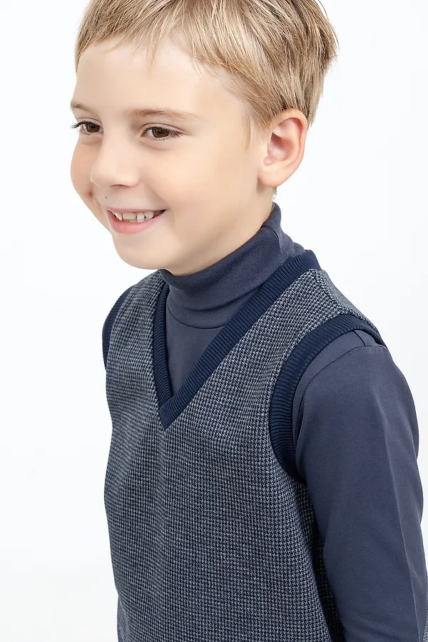 Жилет MARK FORMELLE, серая точка на т.синем - фото 2