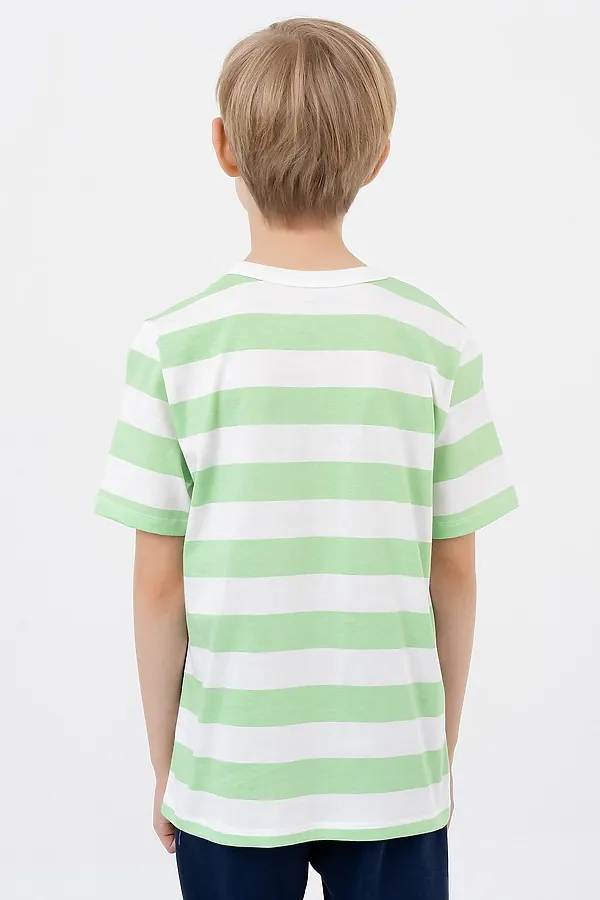 Футболка MARK FORMELLE, бело -салатовая полоска - фото 2