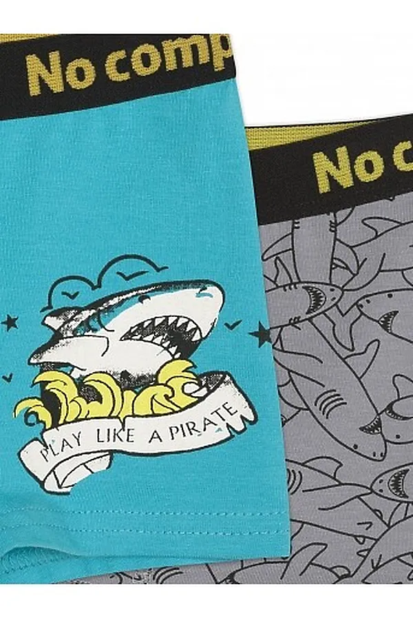 Трусы 2 шт. PELICAN, серый/бирюза - фото 2