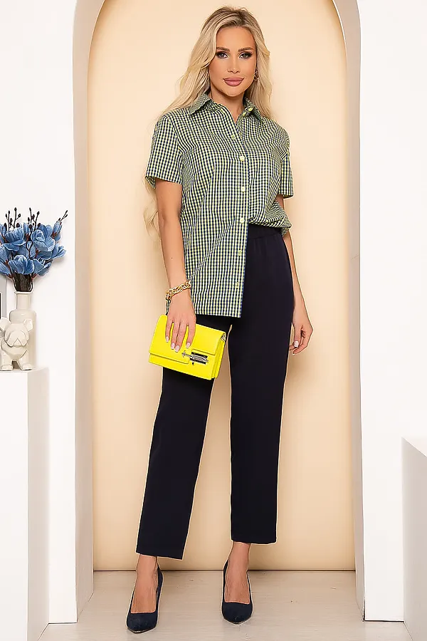 Рубашка LADY TAIGA, желтая клетка - фото 2