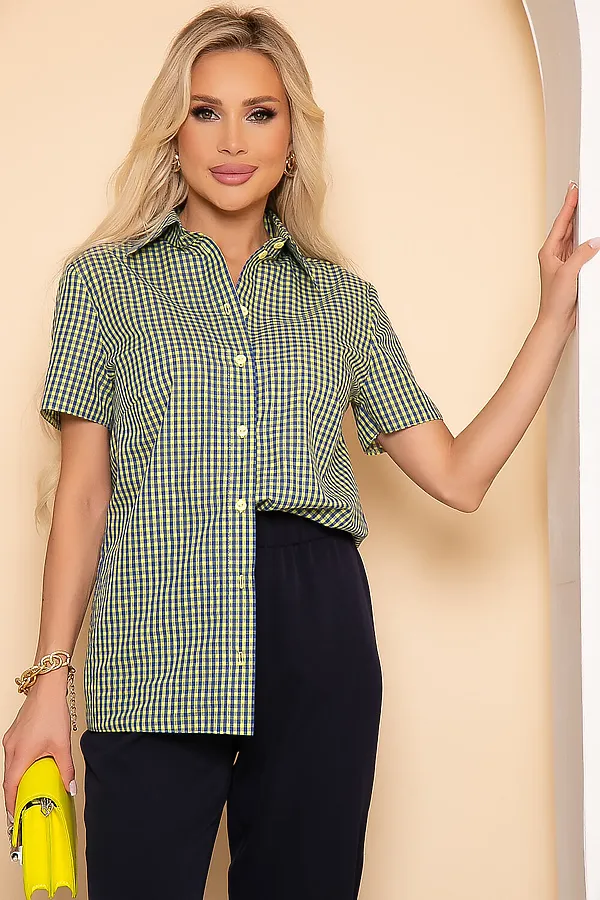 Рубашка LADY TAIGA, желтая клетка - фото 2