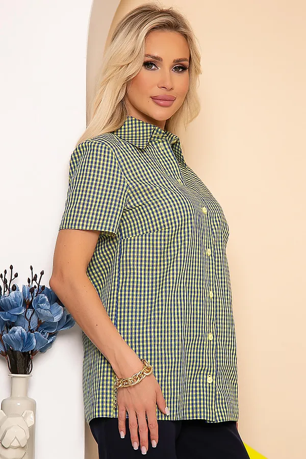 Рубашка LADY TAIGA, желтая клетка - фото 2