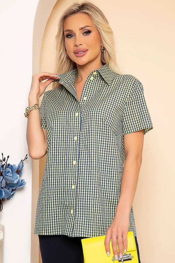 Рубашка LADY TAIGA, желтая клетка - фото 2
