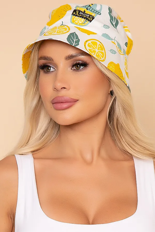 Панама LADY TAIGA, лимончики, белая - фото 2