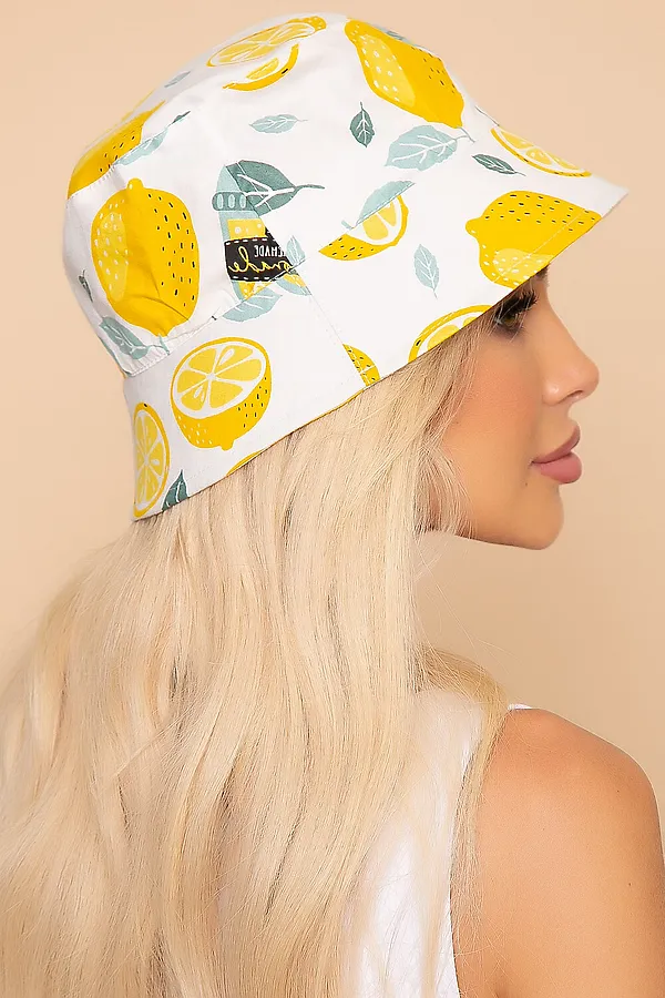 Панама LADY TAIGA, лимончики, белая - фото 2