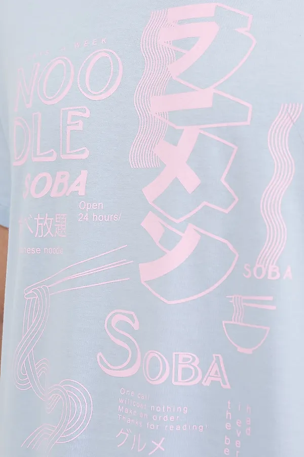 Футболка  MARK FORMELLE, голубой +печать1 - фото 2