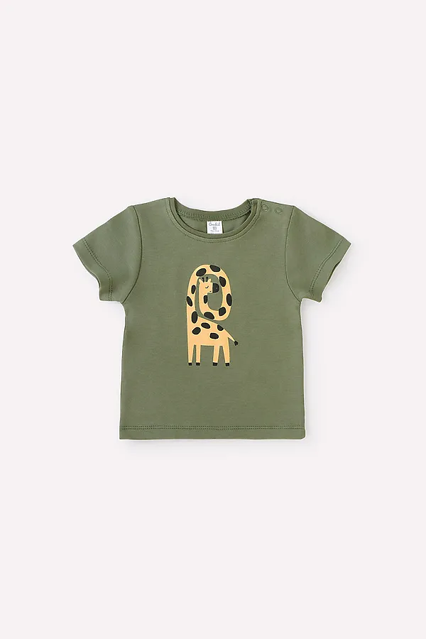 Футболка CROCKID SALE, зеленый(веселые жирафы) - фото 2