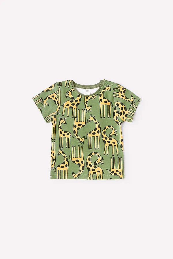 Футболка CROCKID SALE, веселые жирафы на зеленом - фото 2