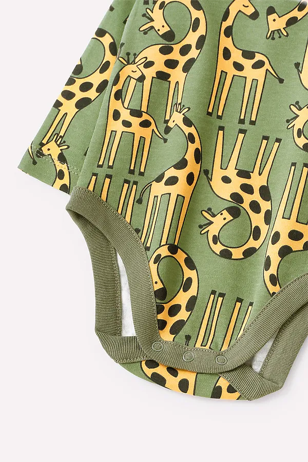 Боди CROCKID SALE, веселые жирафы на зеленом - фото 2