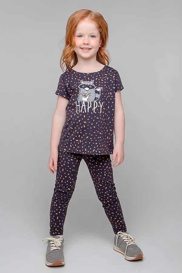 Футболка  CROCKID SALE, угольный серый, россыпь к357 - фото 2