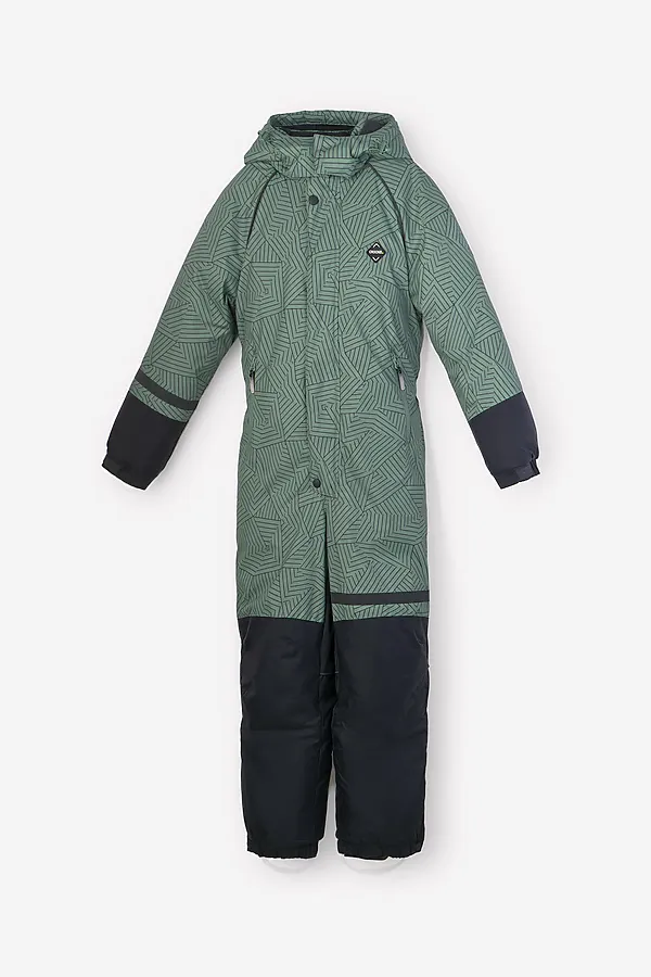 Комбинезон CROCKID SALE, зеленый мох, геометрические линии - фото 2