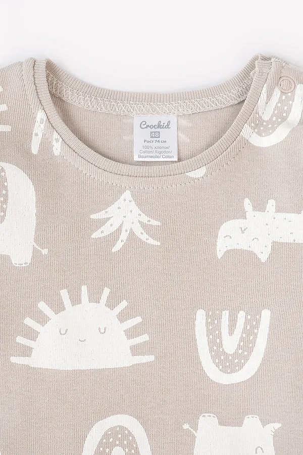 Боди  CROCKID SALE, любимые зверята на бежевом - фото 2