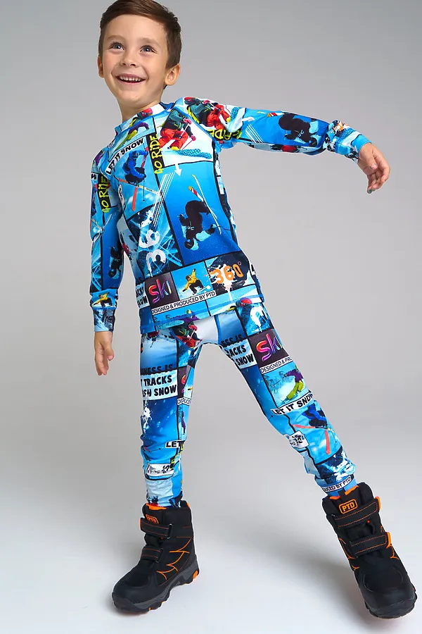 Термобелье (Лонгслив+Кальсоны) PLAYTODAY, разноцветный - фото 2