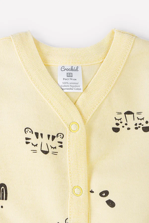 Боди CROCKID SALE, забавные мордочки на св.желтом - фото 2