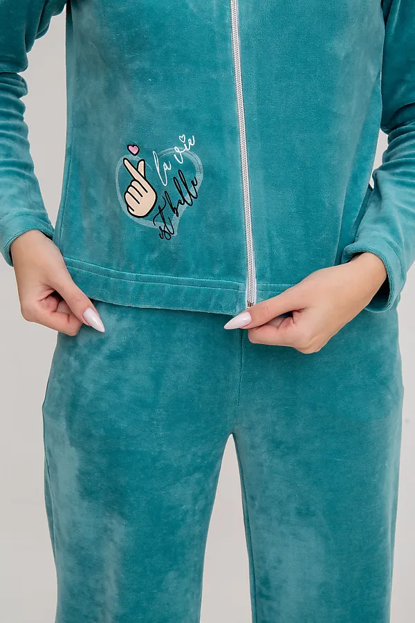 Костюм (Толстовка+Брюки) MODELLINI, зеленый - фото 2