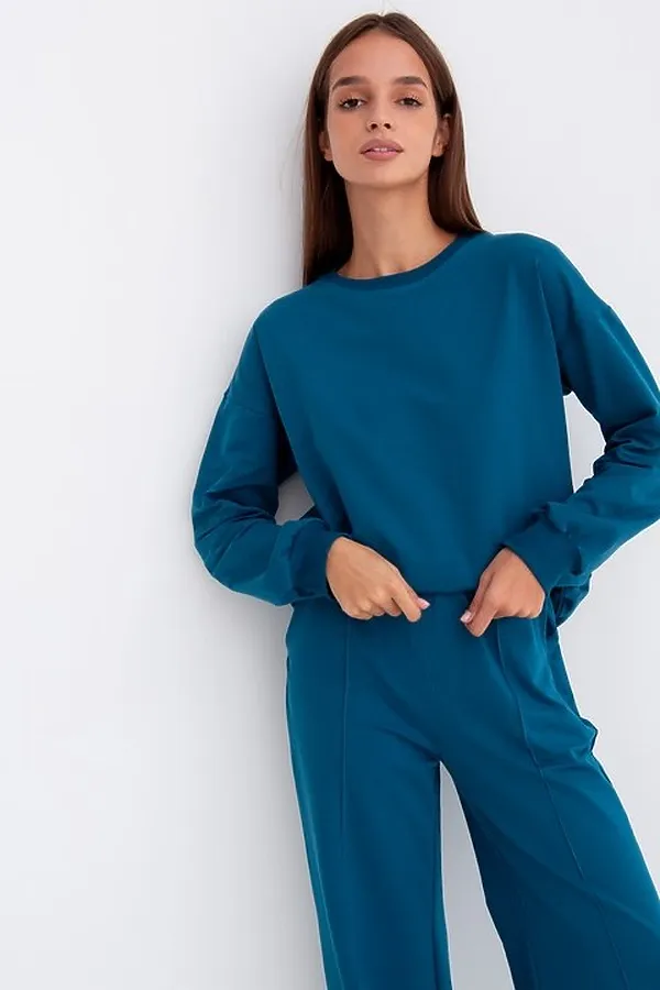 Костюм (Свитшот+Брюки) MODELLINI, петроль - фото 2