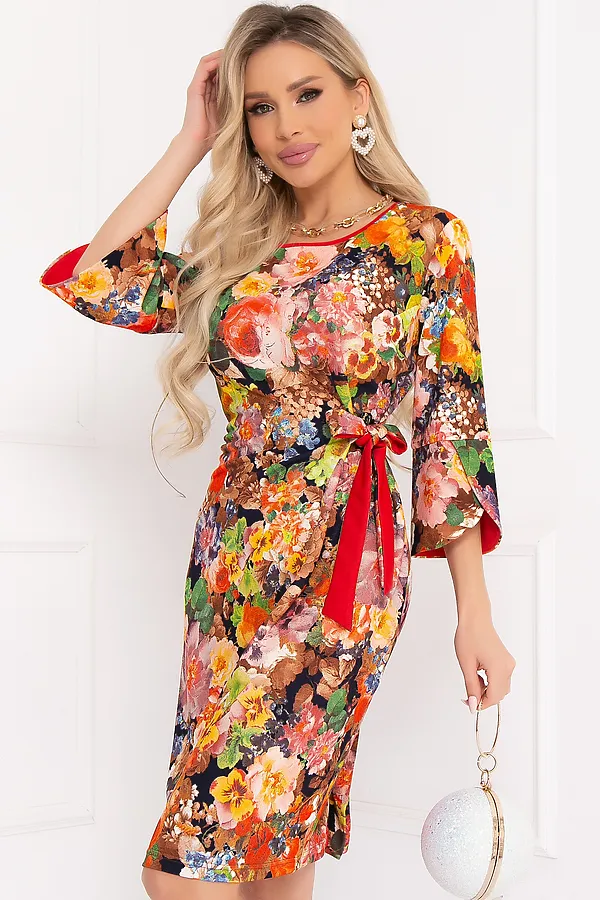 Платье BELLOVERA, красный, оранжевый - фото 2