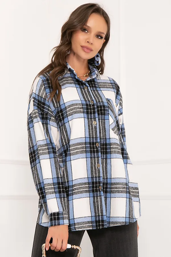 Рубашка  BELLOVERA, голубой, белый - фото 2