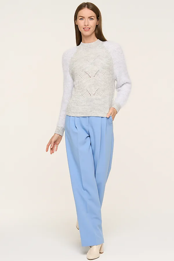 Джемпер VAY, св.серый меланж/белая перьевая - фото 2