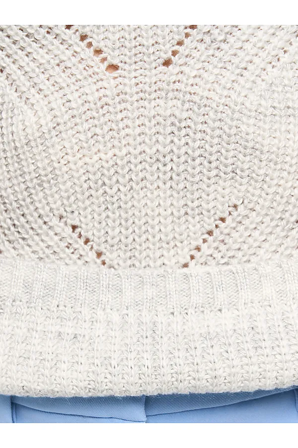 Джемпер VAY, св.серый меланж/белая перьевая - фото 2