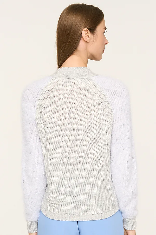 Джемпер VAY, св.серый меланж/белая перьевая - фото 2