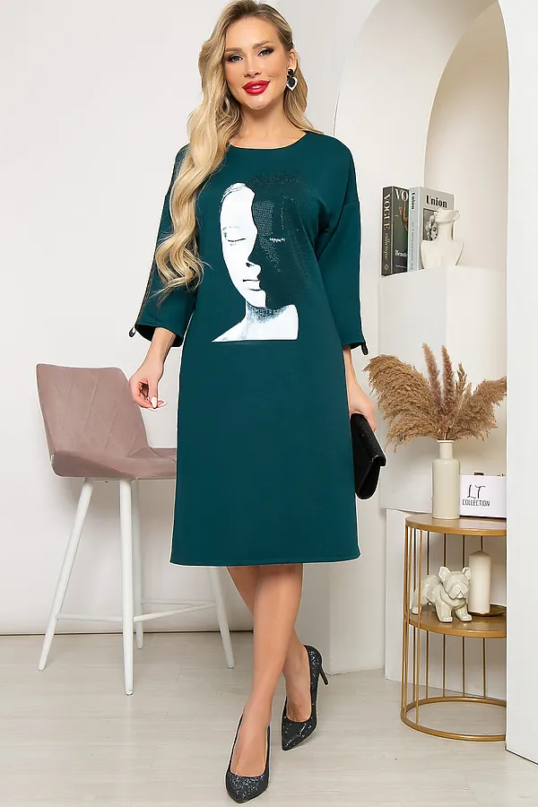 Платье LADY TAIGA, изумруд - фото 2