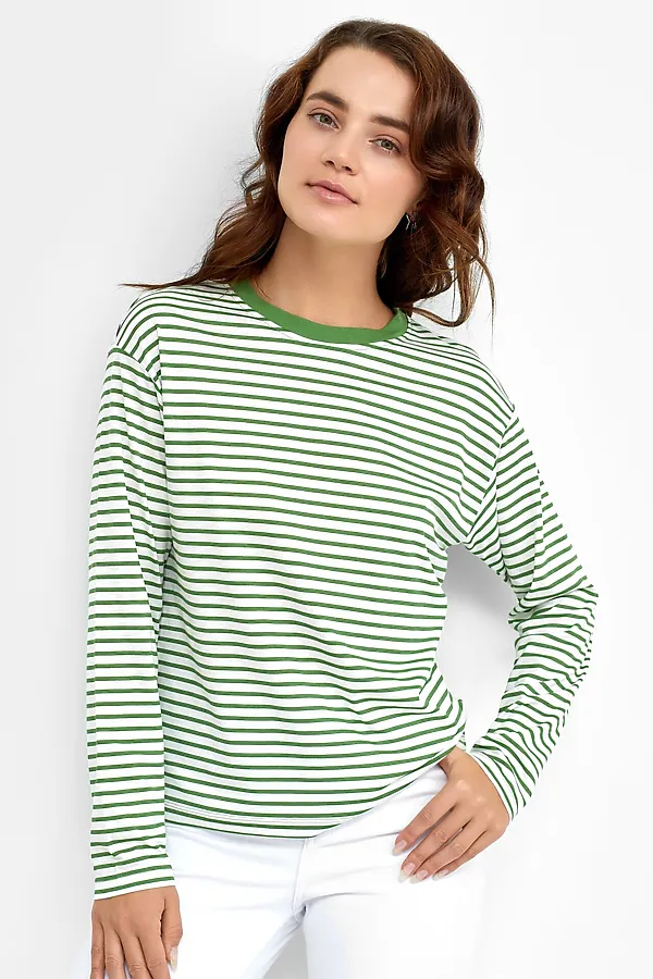 Джемпер  MARK FORMELLE, салатовая полоска на молочном - фото 2