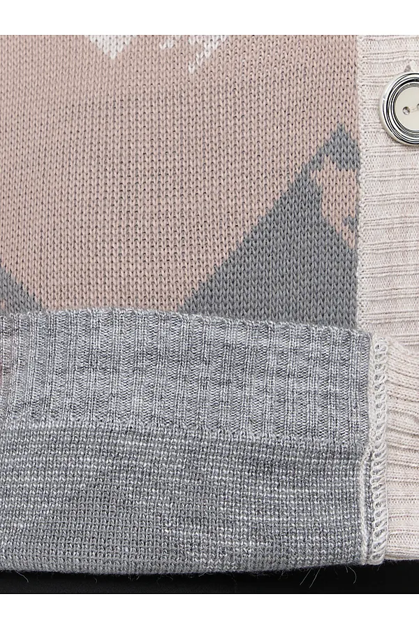 Кардиган VAY, св.бежевый/серый меланж/титаниум/какао - фото 2