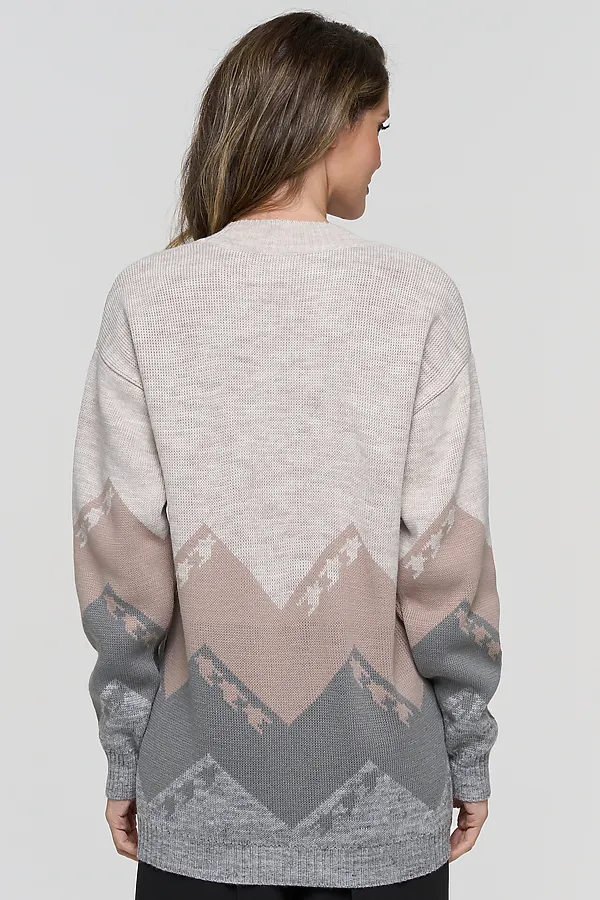 Кардиган VAY, св.бежевый/серый меланж/титаниум/какао - фото 2