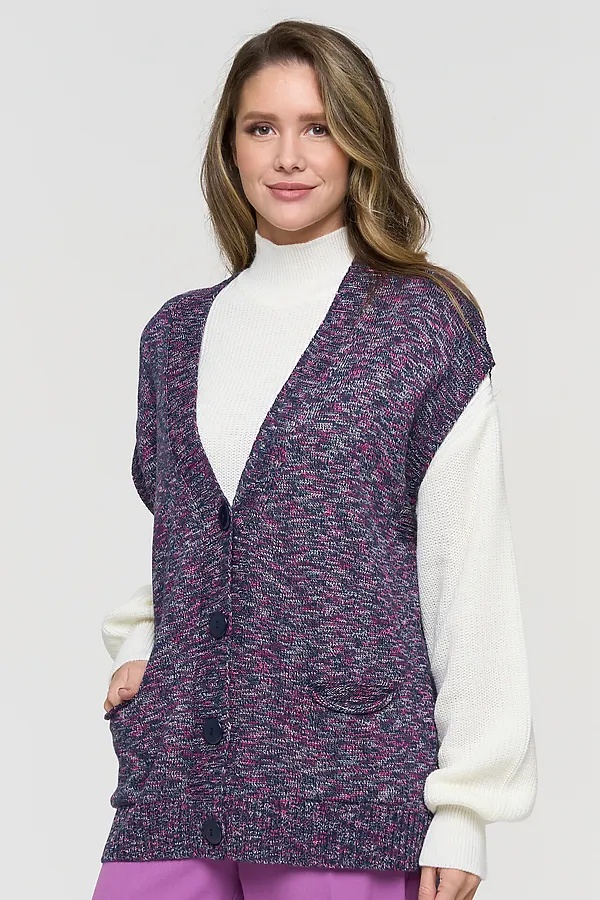 Жилет VAY, синий/розовый меланж - фото 2