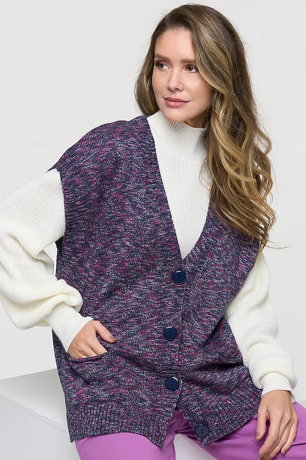 Жилет VAY, синий/розовый меланж - фото 2