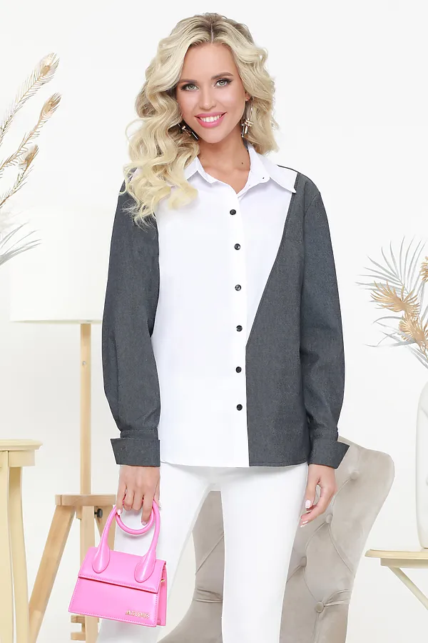 Рубашка DSTREND, чёрно-белый - фото 2