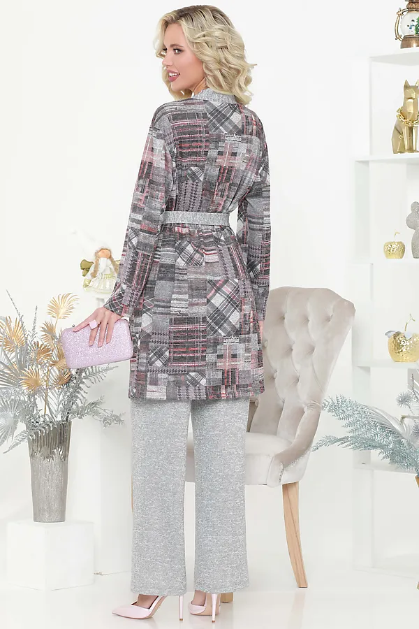 Костюм (Кардиган+Брюки) DSTREND, серый - фото 2