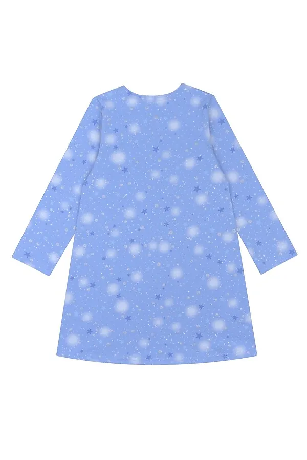 Платье АПРЕЛЬ, принцесса с единорогом+звездное небо на голубом с глиттером - фото 2