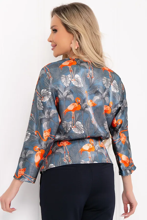 Блуза BELLOVERA, серый, оранжевый - фото 2