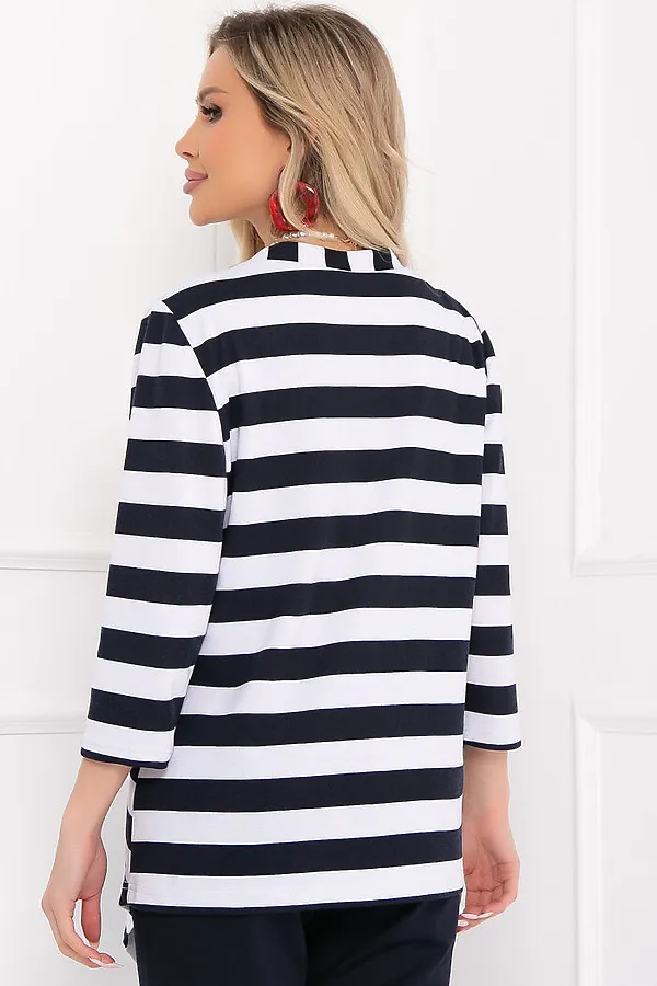 Джемпер BELLOVERA, белый, черный - фото 2