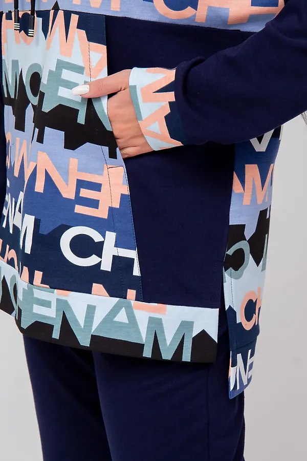 Костюм (Худи+Брюки) MODELLINI, темно-синий - фото 2