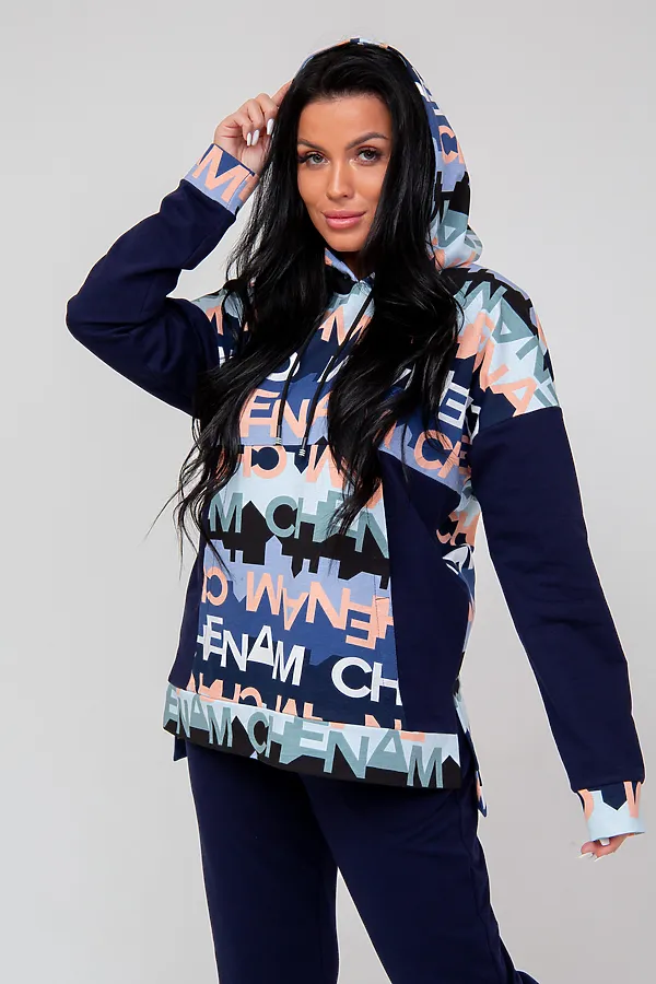 Костюм (Худи+Брюки) MODELLINI, темно-синий - фото 2