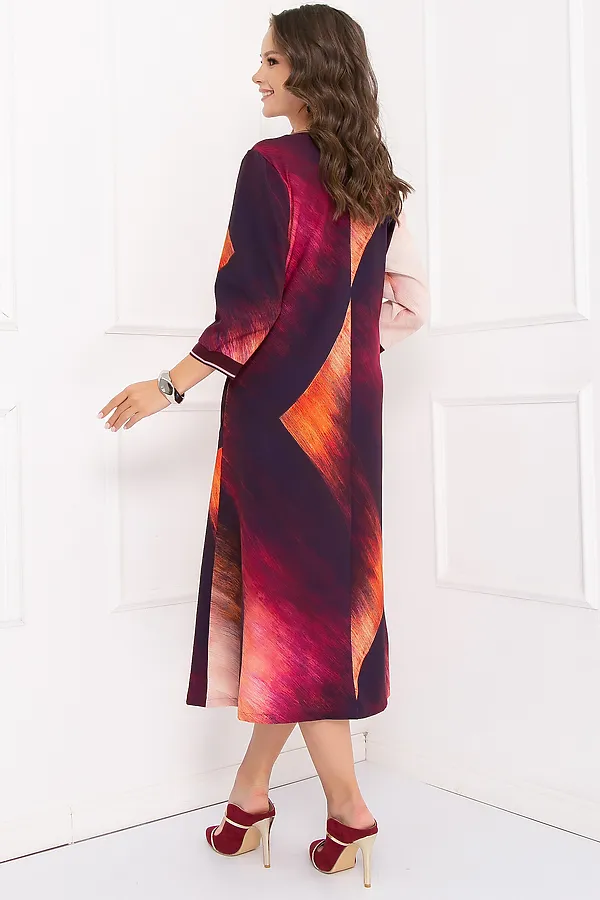 Платье BELLOVERA, розовый, бордовый - фото 2