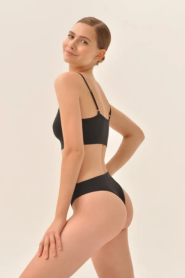 MY Трусы бразилиано жен. хлопок DS101 (ночь (черный) MY, ночь (черный) - фото 2