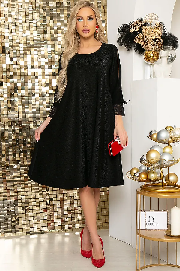 Платье LADY TAIGA, мерцающий черный - фото 2