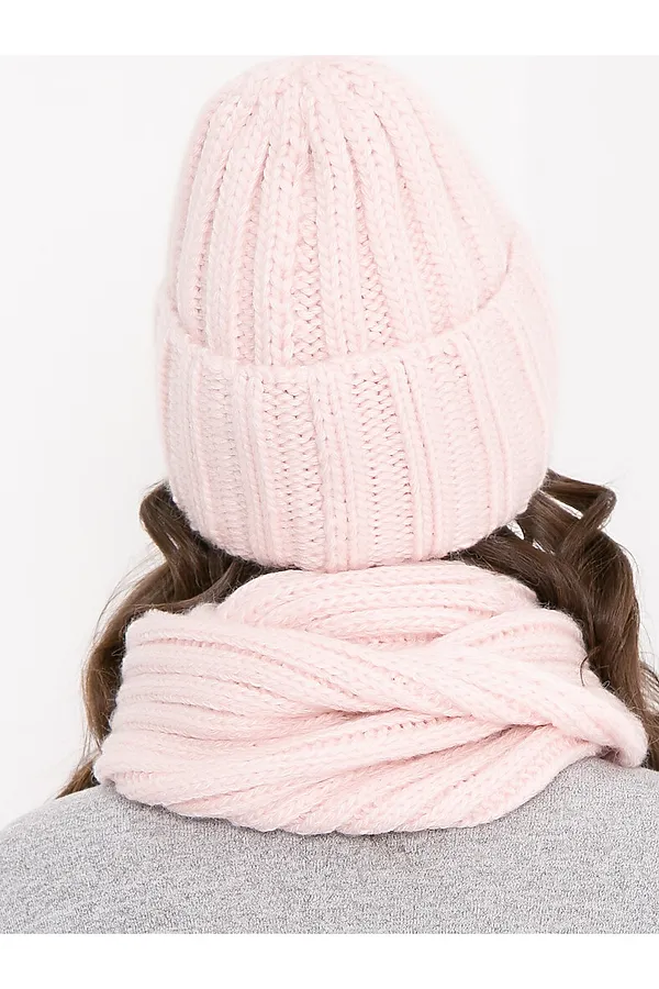 Комплект (Шапка+Снуд+Ваоежки) BELLOVERA, розовый - фото 2
