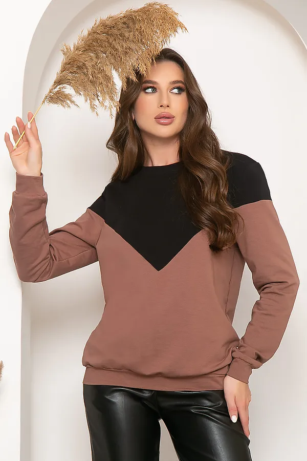 Свитшот LADY TAIGA, шоколад, чёрный - фото 2