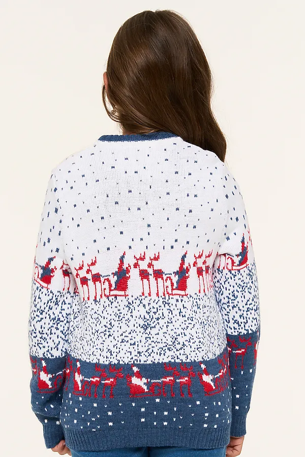 Джемпер NEWVAY, т.джинс/белый/алый - фото 2