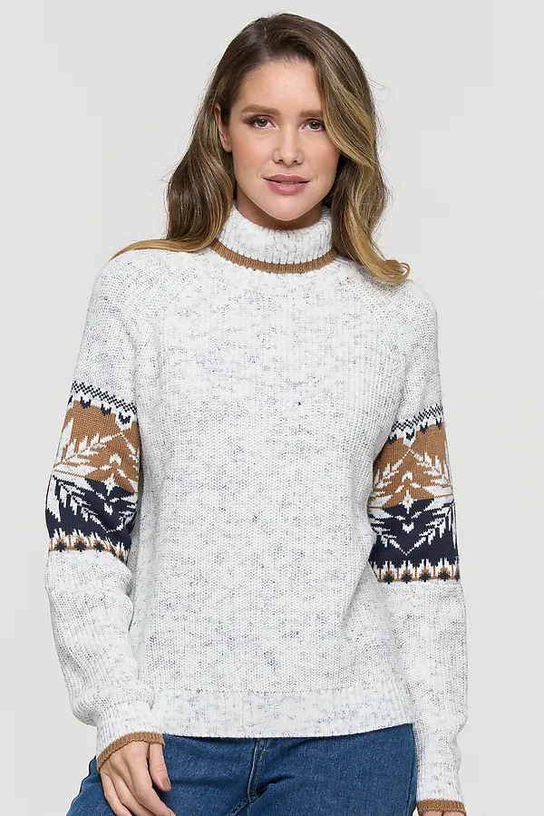 Свитер NEWVAY, вечерний иней/т.джинс/карамельный кофе - фото 2